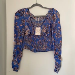 NWT Free People Floral Long Sleeve Top
